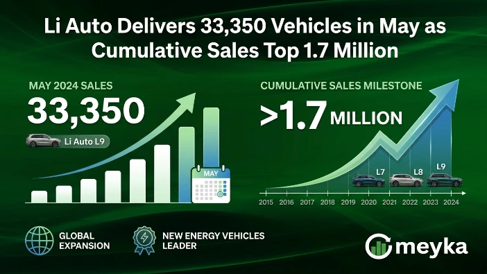 Li Auto Delivers 33,350 Vehicles in May as Cumulative Sales Top 1.7 Million