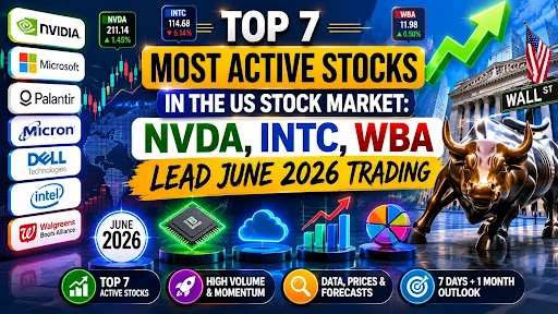 Top 7 Most Active Stocks in the US Stock Market: NVDA, INTC, WBA Lead June 2026 Trading