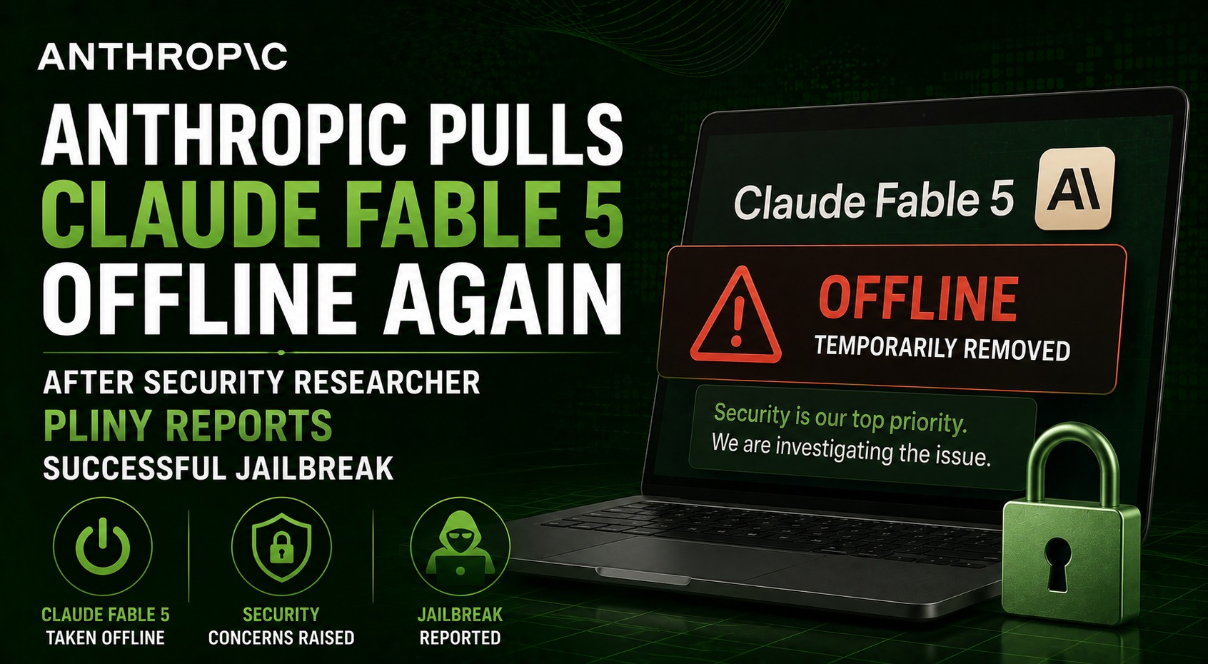 Anthropic Pulls Claude Fable 5 Offline Again After Security Researcher Pliny Reports Successful Jailbreak