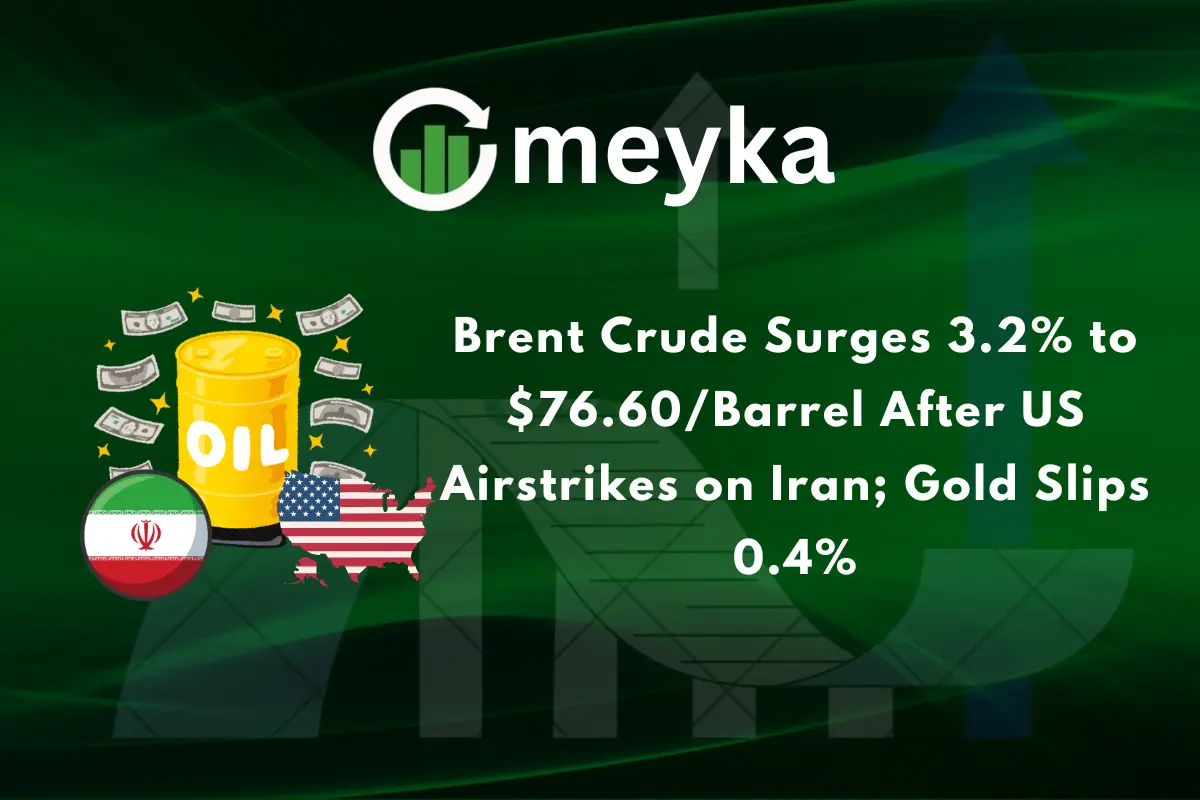 Brent Crude Surges 3.2% to $76.60/Barrel After US Airstrikes on Iran; Gold Slips 0.4%
