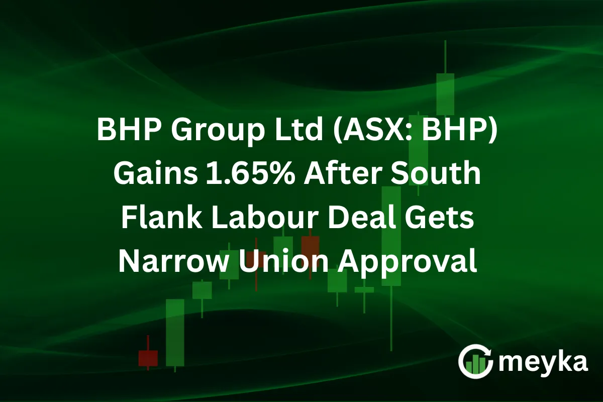 BHP Group Ltd (ASX: BHP) Gains 1.65% After South Flank Labour Deal Gets Narrow Union Approval