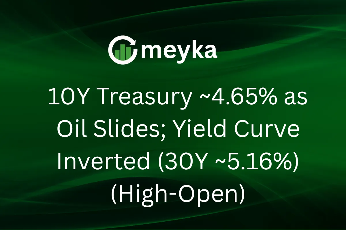 10Y Treasury ~4.62% as Oil Slides; Yield Curve Holds Positive Slope (30Y ~5.11%)