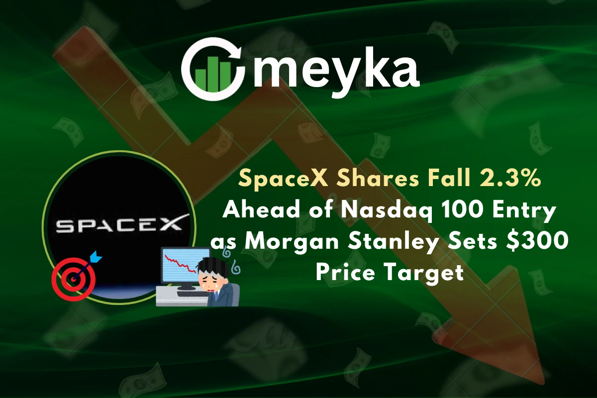 SpaceX Shares Fall 2.3% Ahead of Nasdaq 100 Entry as Morgan Stanley Sets $300 Price Target