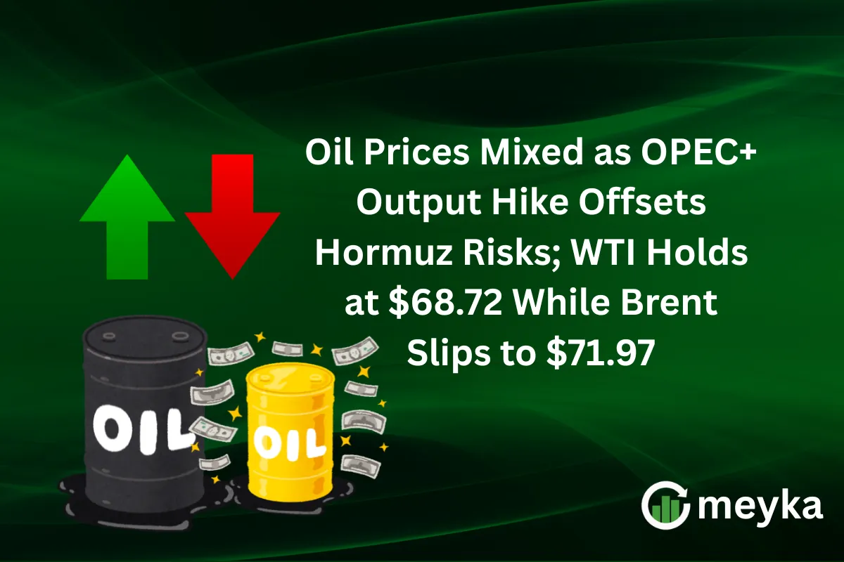 Oil Prices Mixed as OPEC+ Output Hike Offsets Hormuz Risks; WTI Holds at $68.72 While Brent Slips to $71.97