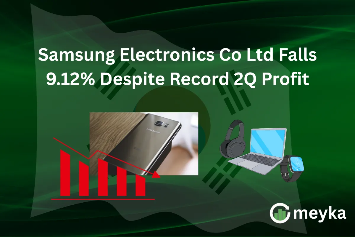 Samsung Electronics Co Ltd Falls 9.12% Despite Record 2Q Profit