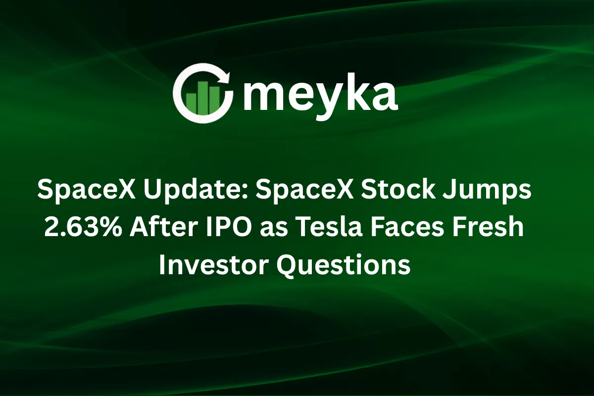 SpaceX Update: SpaceX Stock Jumps 2.63% After IPO as Tesla Faces Fresh Investor Questions