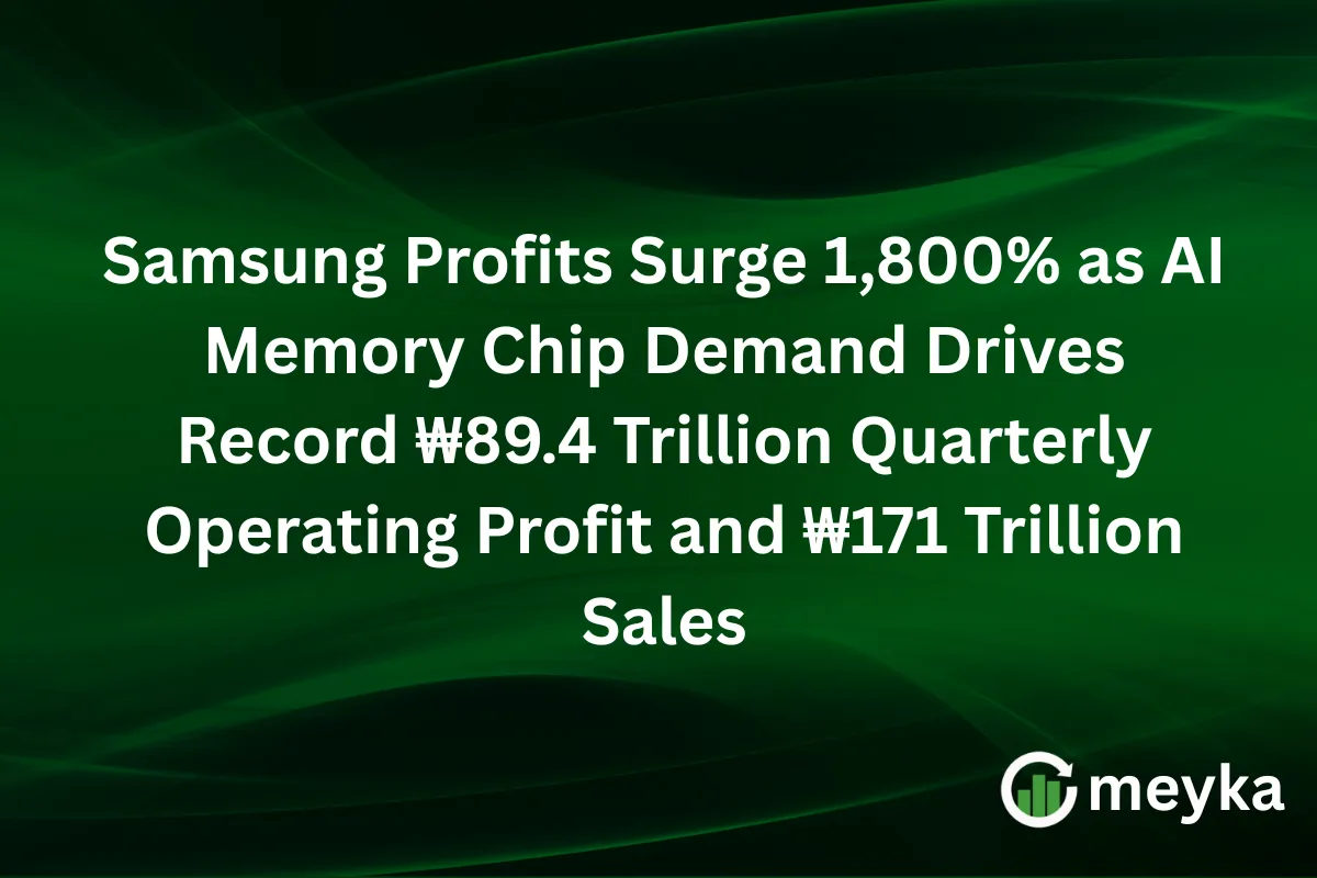 Samsung Profits Surge 1,800% as AI Memory Chip Demand Drives Record ₩89.4 Trillion Quarterly Operating Profit and ₩171 Trillion Sales