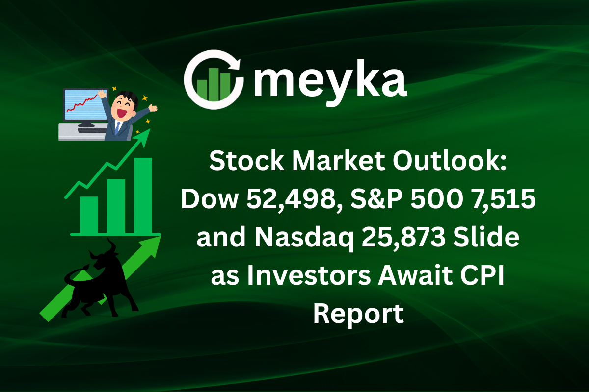 Stock Market Outlook: Dow 52,498, S&P 500 7,515, and Nasdaq 25,873 Slide as Investors Await CPI Report