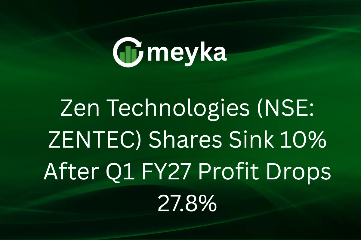 Zen Technologies (NSE: ZENTEC) Shares Sink 10% After Q1 FY27 Profit Drops 27.8%