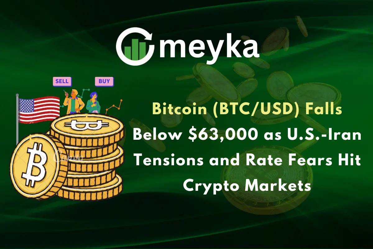 Bitcoin (BTC/USD) Falls Below $63,000 as U.S.-Iran Tensions and Rate Fears Hit Crypto Markets