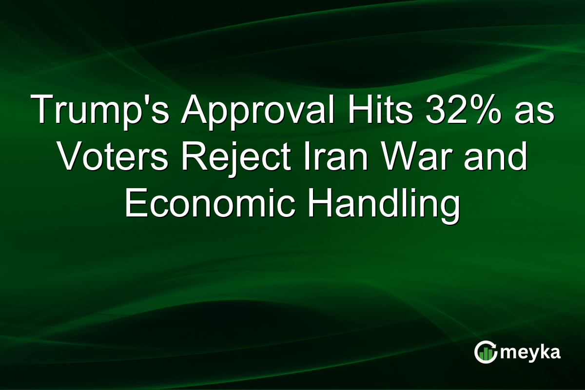 Trumpβs Approval Hits 32% as Voters Reject Iran War and Economic Handling