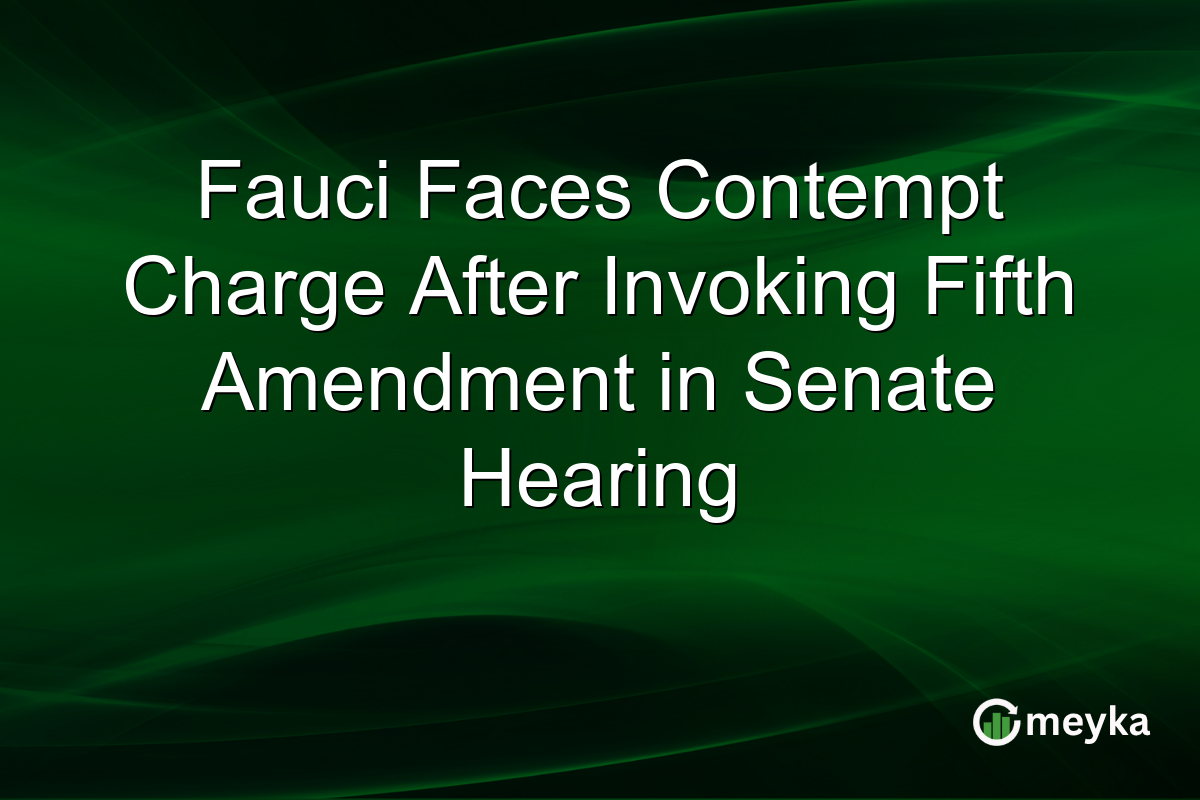 Fauci Faces Contempt Charge After Invoking Fifth Amendment in Senate Hearing