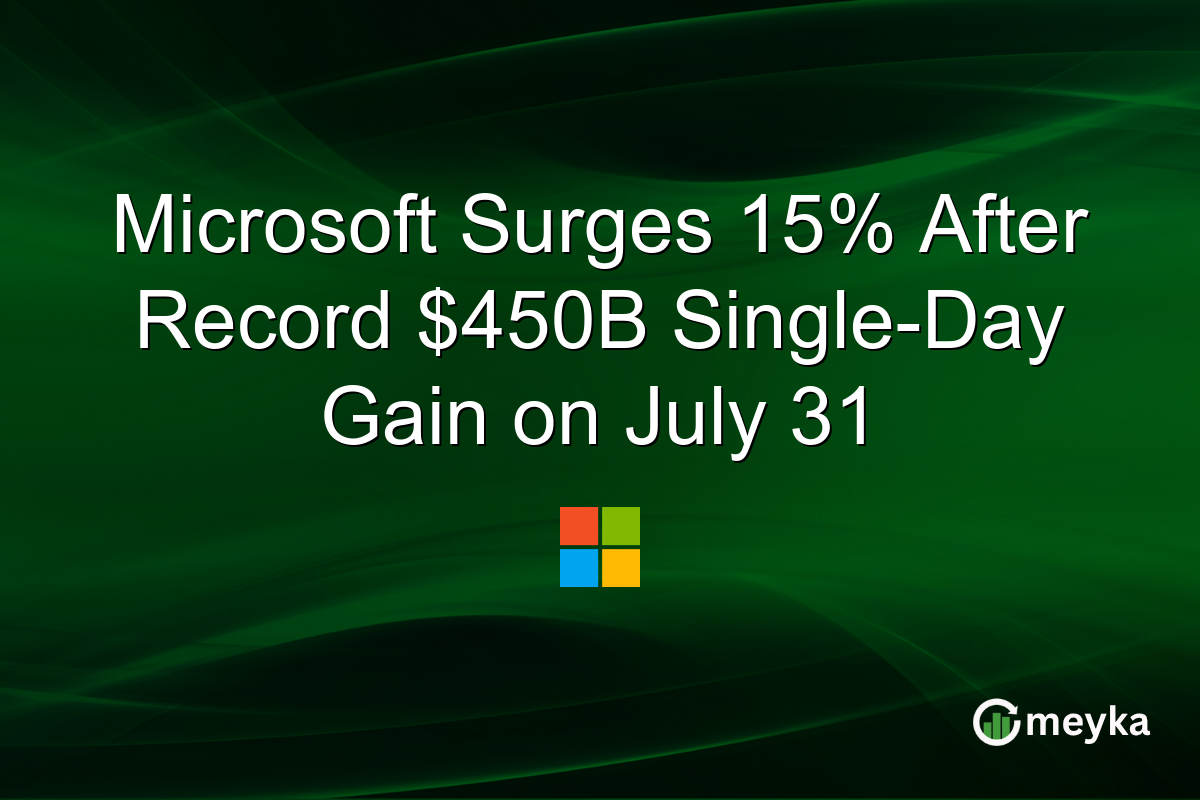 Microsoft Surges 15% After Record $450B Single-Day Gain on July 31