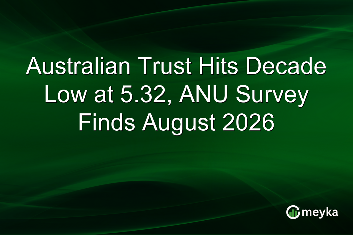 Australian Trust Hits Decade Low at 5.32, ANU Survey Finds August 2026