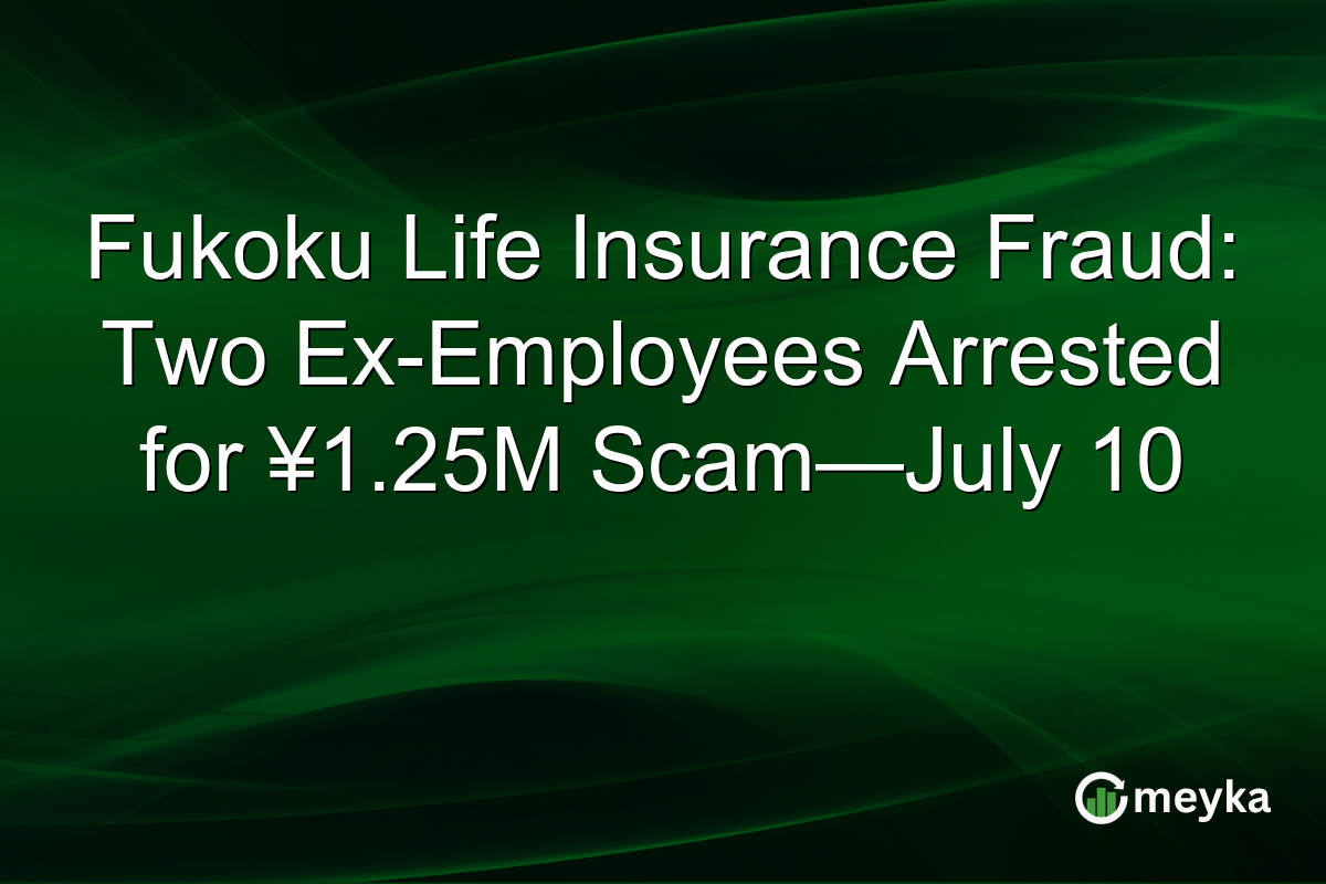 Fukoku Life Insurance Fraud: Two Ex-Employees Arrested for ¥1.25M Scam—July 10