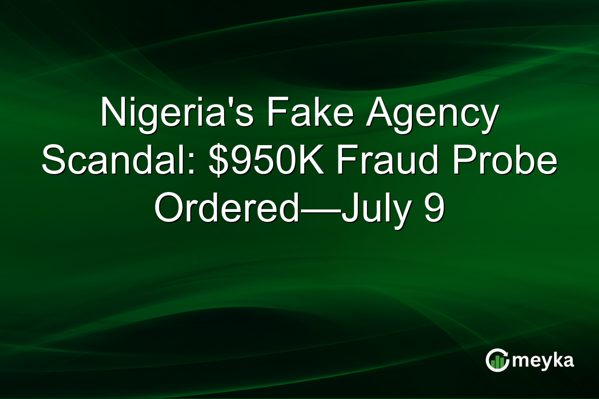 Nigeria’s Fake Agency Scandal: $950K Fraud Probe Ordered—July 9