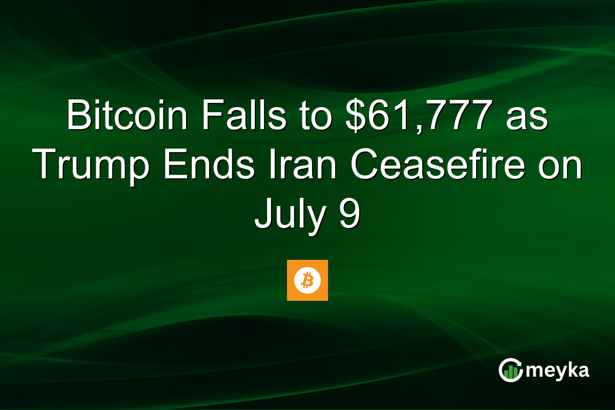 Bitcoin Falls to $61,777 as Trump Ends Iran Ceasefire on July 9