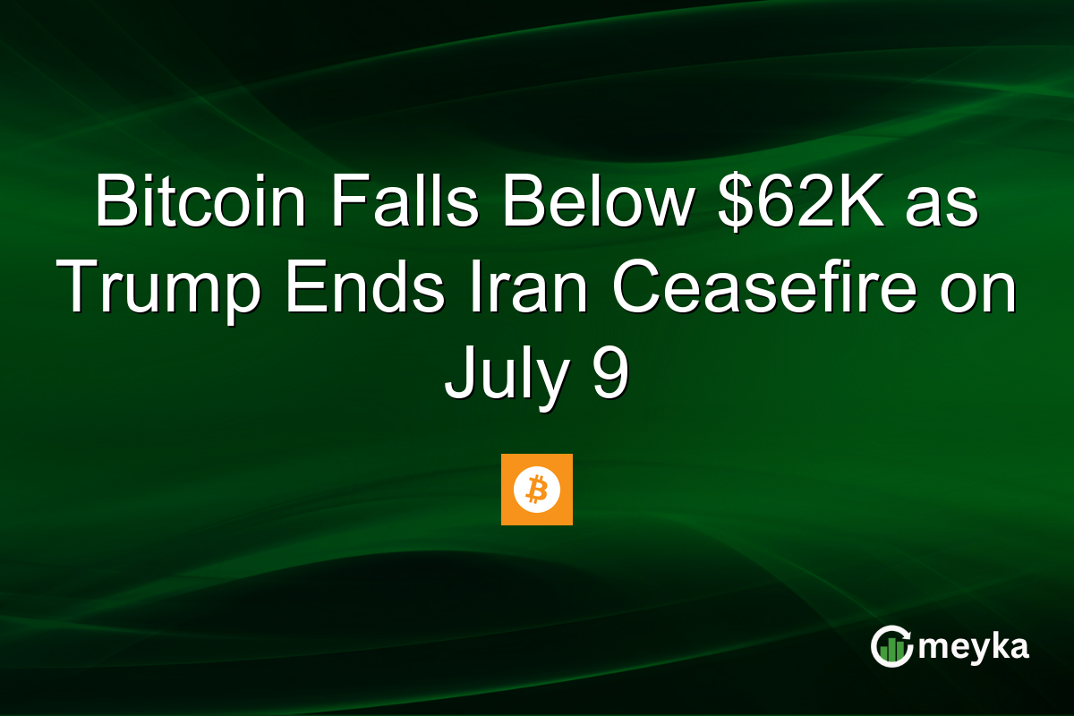 Bitcoin Falls Below $62K as Trump Ends Iran Ceasefire on July 9