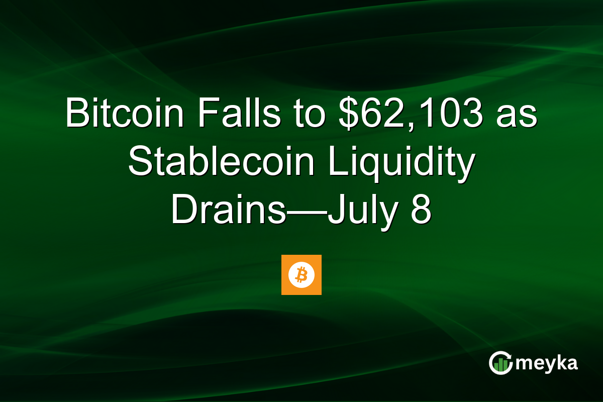 Bitcoin Falls to $62,103 as Stablecoin Liquidity Drains—July 8