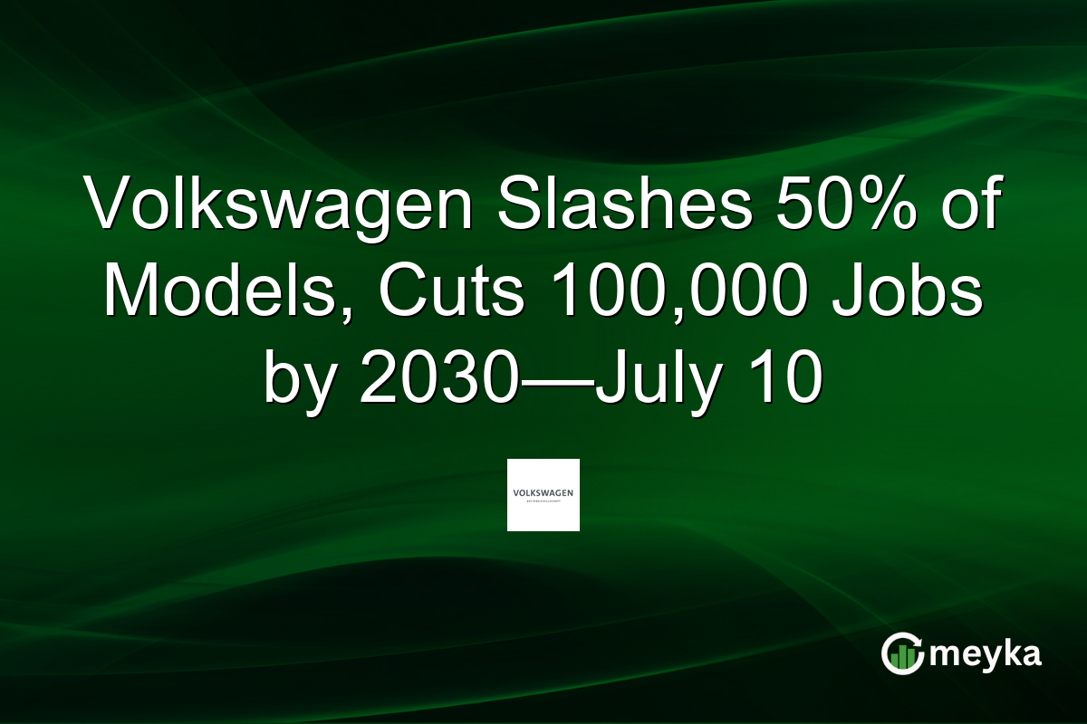 Volkswagen Slashes 50% of Models, Cuts 100,000 Jobs by 2030—July 10