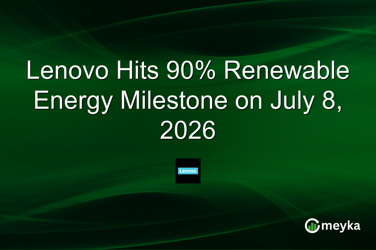 Lenovo Hits 90% Renewable Energy Milestone on July 8, 2026