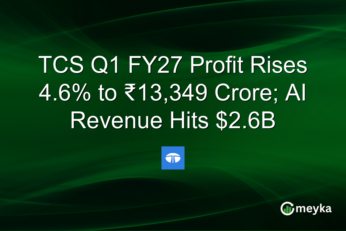 TCS Q1 FY27 Profit Rises 4.6% to ₹13,349 Crore; AI Revenue Hits $2.6B