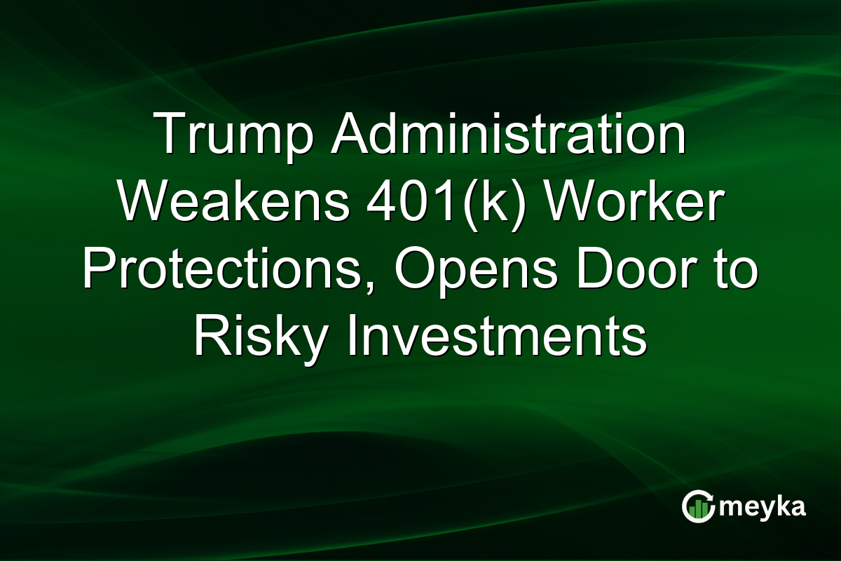 Trump Administration Weakens 401(k) Worker Protections, Opens Door to Risky Investments