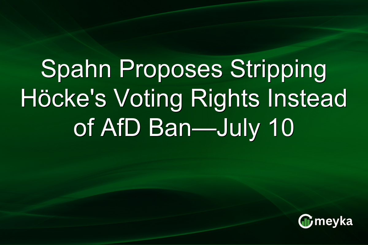Spahn Proposes Stripping Höcke’s Voting Rights Instead of AfD Ban—July 10