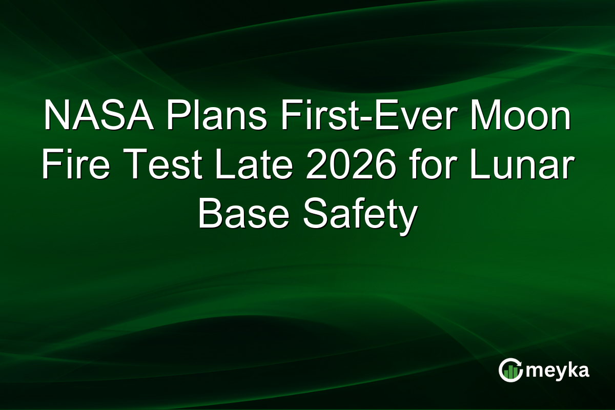 NASA Plans First-Ever Moon Fire Test Late 2026 for Lunar Base Safety
