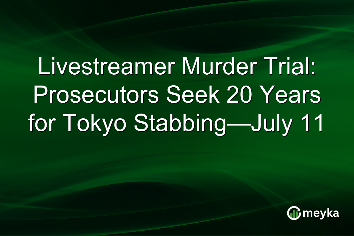 Livestreamer Murder Trial: Prosecutors Seek 20 Years for Tokyo Stabbing—July 11