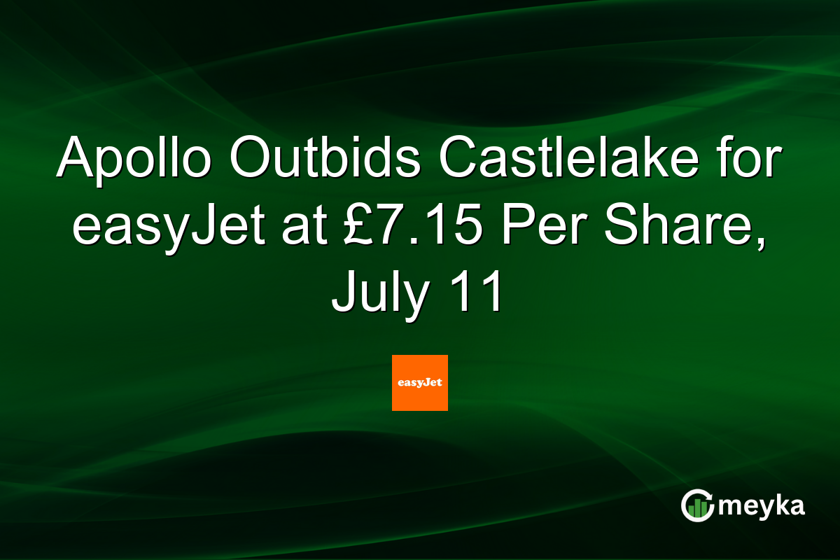 Apollo Outbids Castlelake for easyJet at £7.15 Per Share, July 11