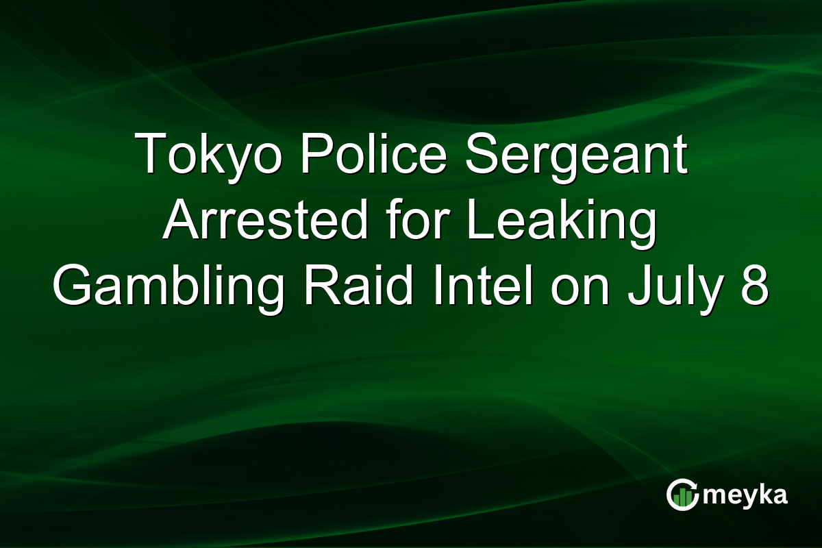 Tokyo Police Sergeant Arrested for Leaking Gambling Raid Intel on July 8