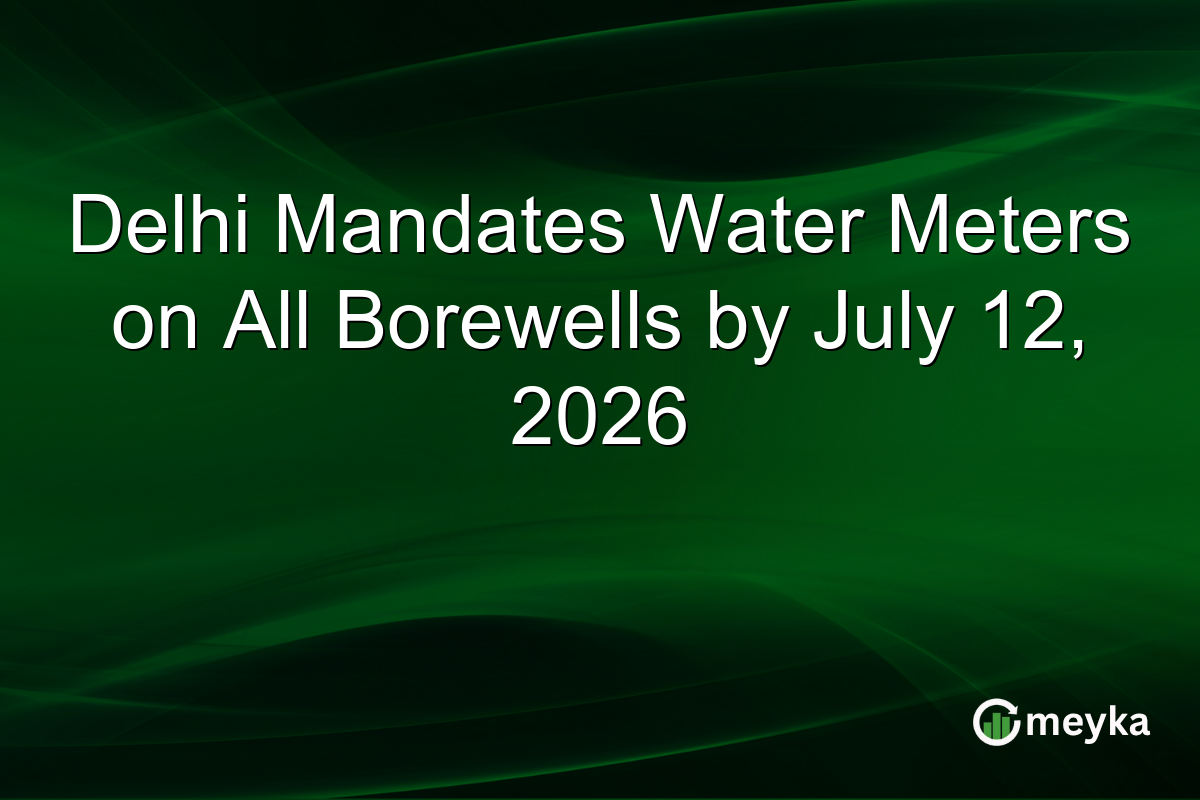 Delhi Mandates Water Meters on All Borewells by July 12, 2026