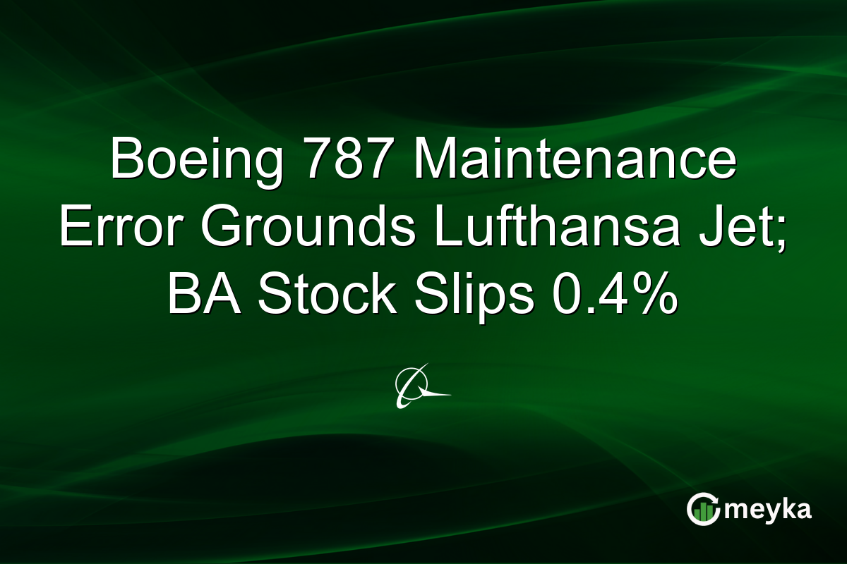 Boeing 787 Maintenance Error Grounds Lufthansa Jet; BA Stock Slips 0.4%
