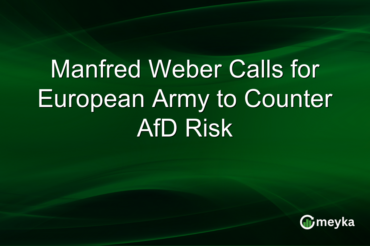 Manfred Weber Calls for European Army to Counter AfD Risk