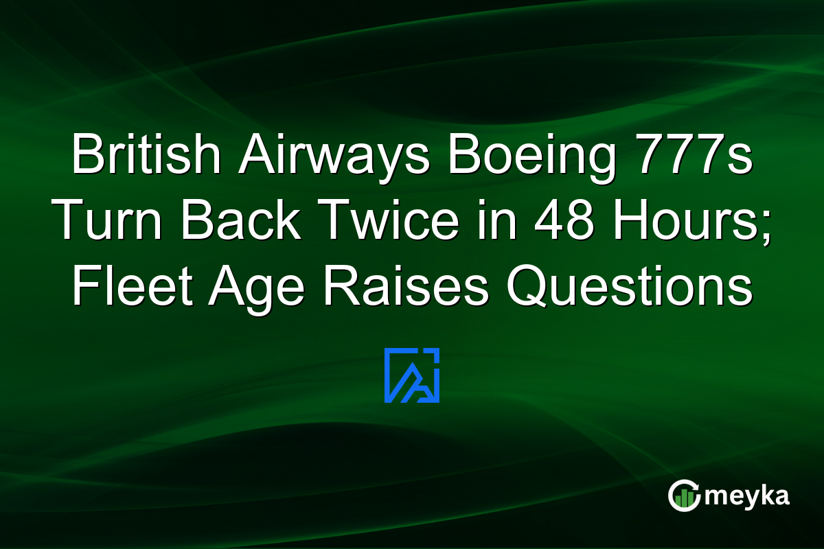 British Airways Boeing 777s Turn Back Twice in 48 Hours; Fleet Age Raises Questions