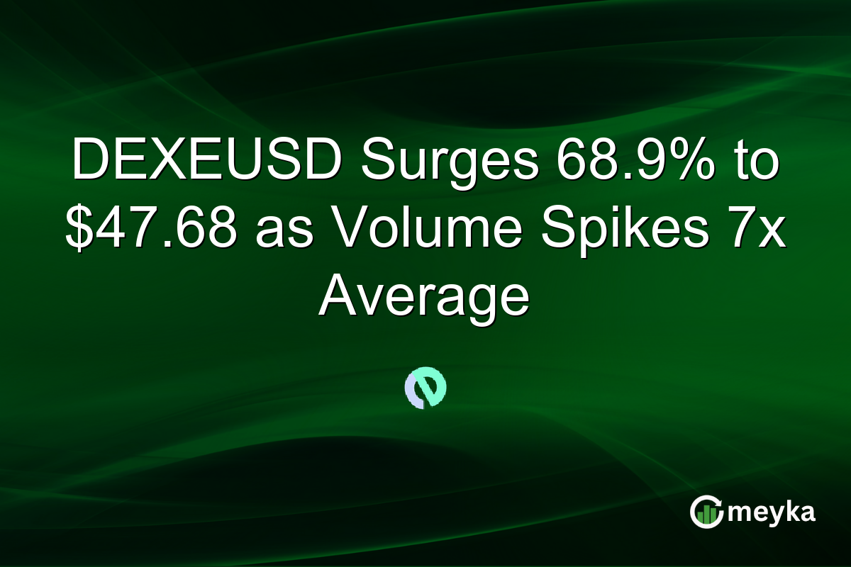 DEXEUSD Surges 68.9% to $47.68 as Volume Spikes 7x Average