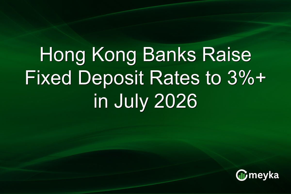 Hong Kong Banks Raise Fixed Deposit Rates to 3%+ in July 2026