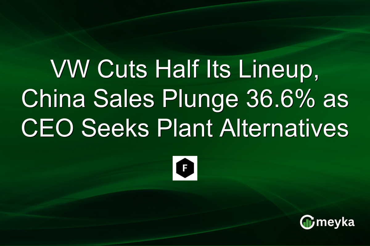 VW Cuts Half Its Lineup, China Sales Plunge 36.6% as CEO Seeks Plant Alternatives