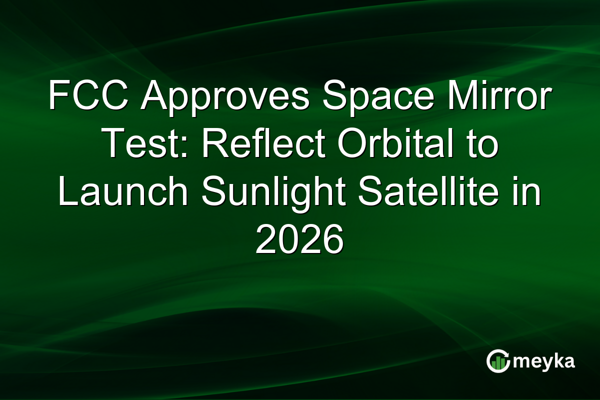FCC Approves Space Mirror Test: Reflect Orbital to Launch Sunlight Satellite in 2026