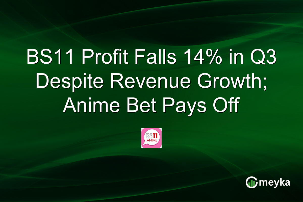 BS11 Profit Falls 14% in Q3 Despite Revenue Growth; Anime Bet Pays Off