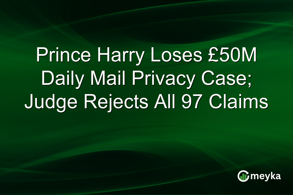 Prince Harry Loses £50M Daily Mail Privacy Case; Judge Rejects All 97 Claims