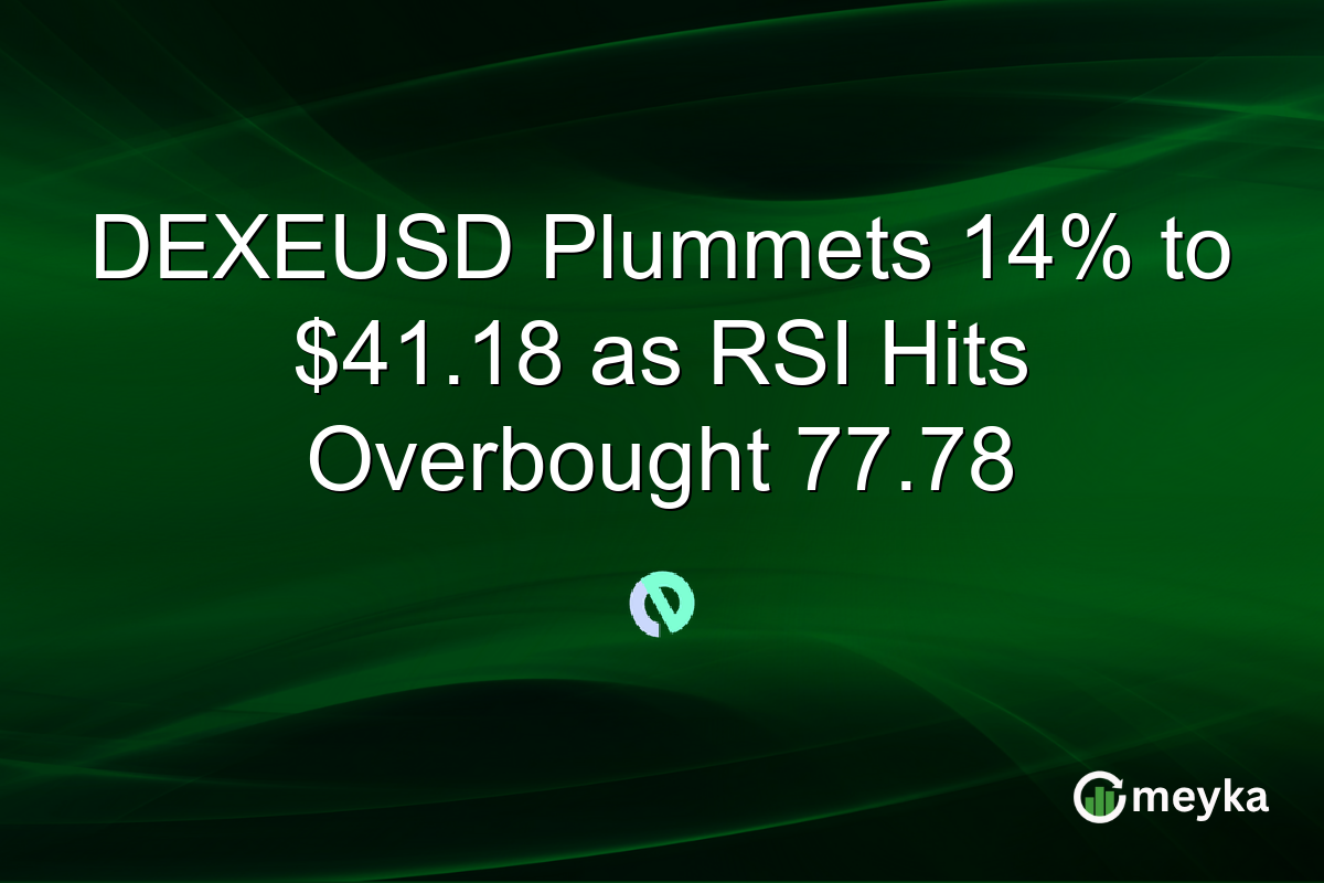 DEXEUSD Plummets 14% to $41.18 as RSI Hits Overbought 77.78