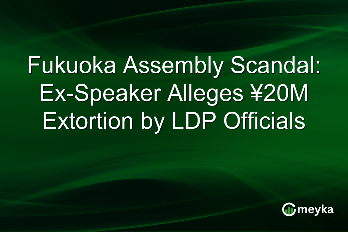 Fukuoka Assembly Scandal: Ex-Speaker Alleges ¥20M Extortion by LDP Officials