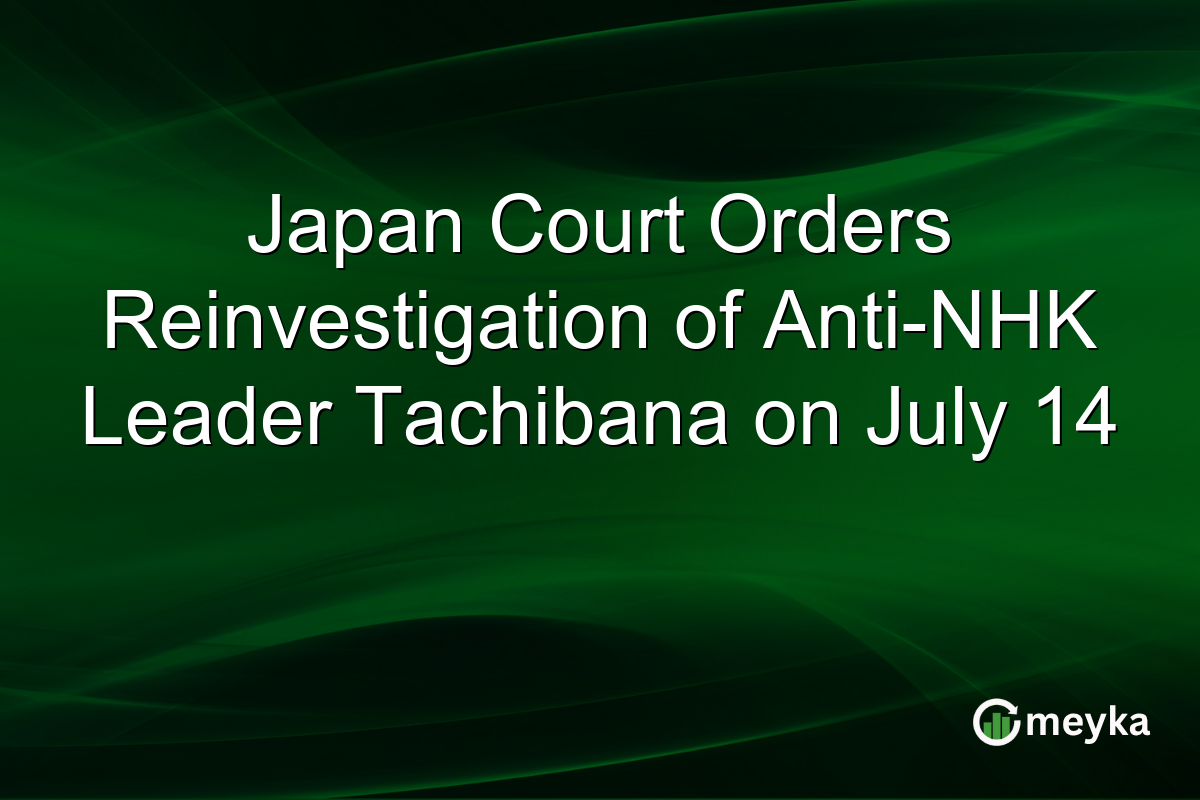 Japan Court Orders Reinvestigation of Anti-NHK Leader Tachibana on July 14