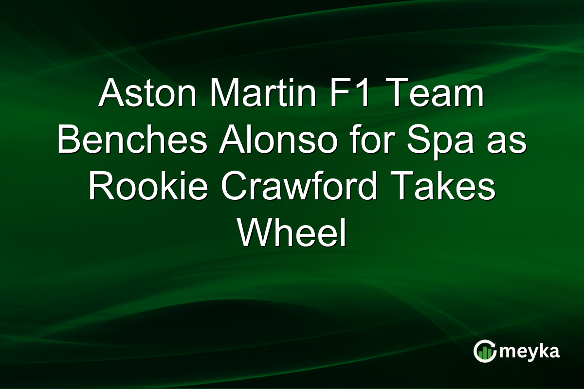 Aston Martin F1 Team Benches Alonso for Spa as Rookie Crawford Takes Wheel