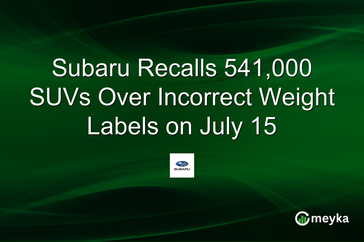 Subaru Recalls 541,000 SUVs Over Incorrect Weight Labels on July 15