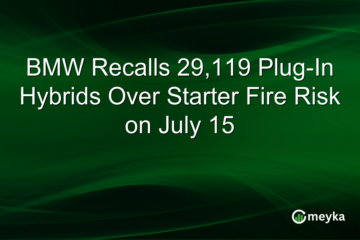 BMW Recalls 29,119 Plug-In Hybrids Over Starter Fire Risk on July 15