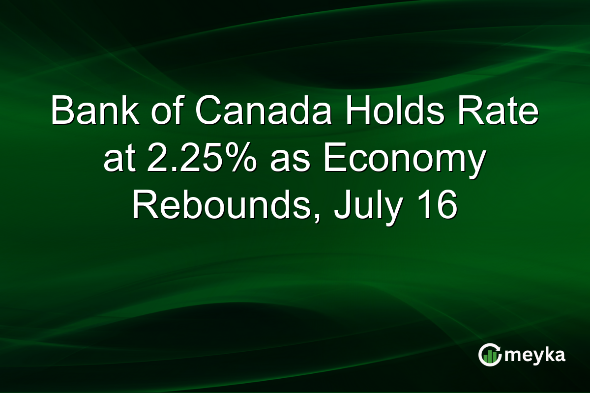 Bank of Canada Holds Rate at 2.25% as Economy Rebounds, July 16