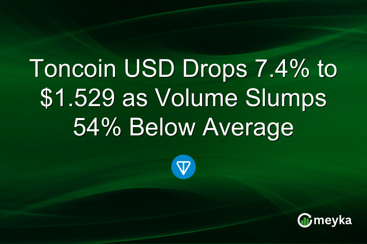 Toncoin USD Drops 7.4% to $1.529 as Volume Slumps 54% Below Average